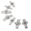 7 pièces fermeture papillon en alliage 5x15mm argent 15