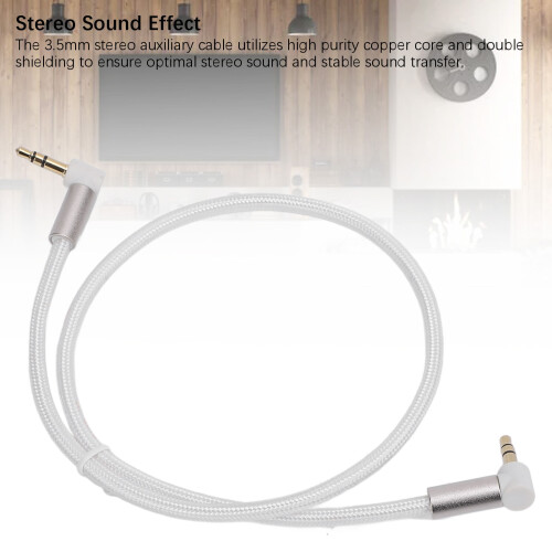 Câble audio 3,5 mm, 1 m, angle droit à 90, stéréo 2