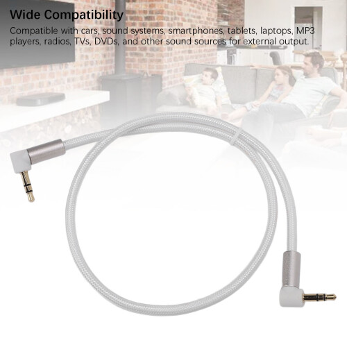 Câble audio 3,5 mm 1,5 m 90 angle droit nylon 2