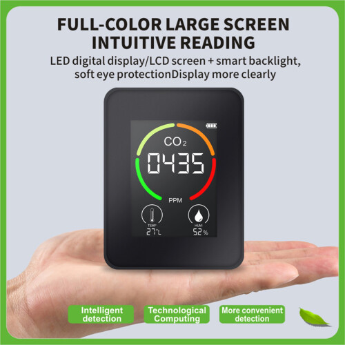 Détecteur de CO2 1200mAh 90x70x35mm Noir/Blanc 2