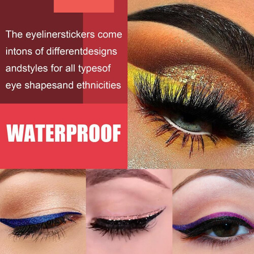 4 paia di adesivi riutilizzabili per eyeliner e ciglia Blu 2