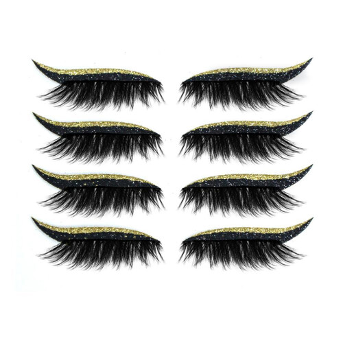 4 paia di adesivi riutilizzabili per eyeliner e ciglia blu 1