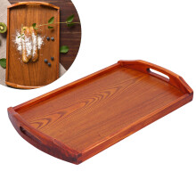 Vassoio rettangolare in legno con manico 45x27x4,5 cm Naturale