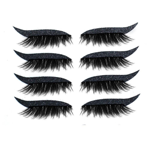 4 paires de stickers pour eyeliner et cils, taille unique, bleu 1