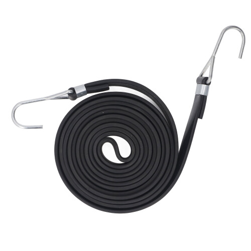 10 Stück schwarze robuste Gummiseile 2 cm, 2,5 m 2