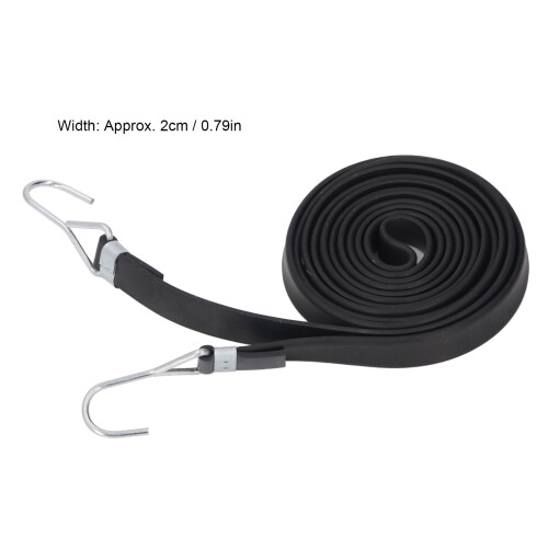 10 Stück schwarze robuste Gummiseile 2 cm, 2,5 m 1