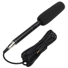Microphone d'interview câblé mini à haute sensibilité - noir - 1xAA