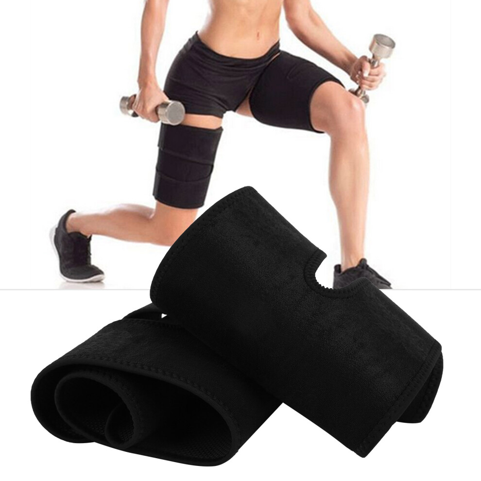 Black 2Pcs Elastic Compression Sports Leg Support Brace Wrap Protector Fitness Accessoryxl