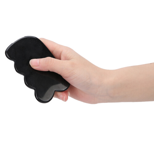 Planche gua sha en pierre noire portable outil d'acupuncture 2