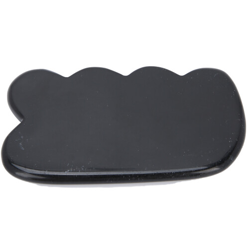 Planche gua sha en pierre noire portable outil d'acupuncture
