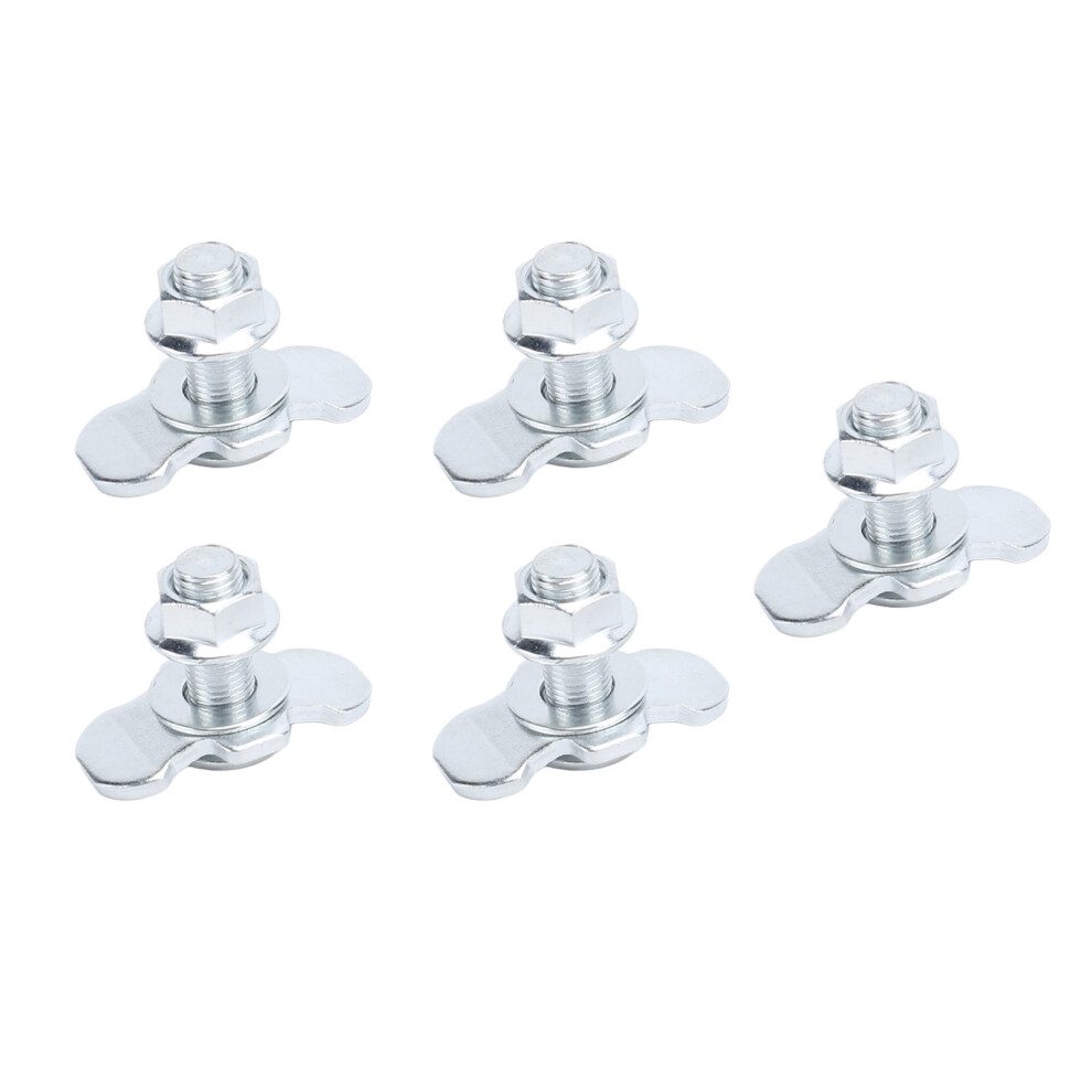 5Pcs L Track Double Lug Threaded Stud Fitting M10 X 30Mm Tie Down Anchor Bolt For Truck Bed Trailer Cargo Control Pickup Rv Atv Silver 4621322806604