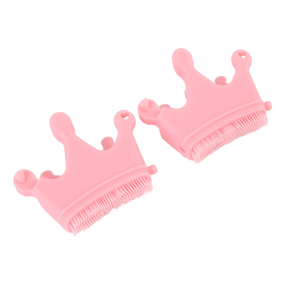2pcs Fingernail Separator Nail Brush Multifunctional Silicone Nail Brush Fingernail Separator Divider Nail Brush Holder for Nail Salon Pink