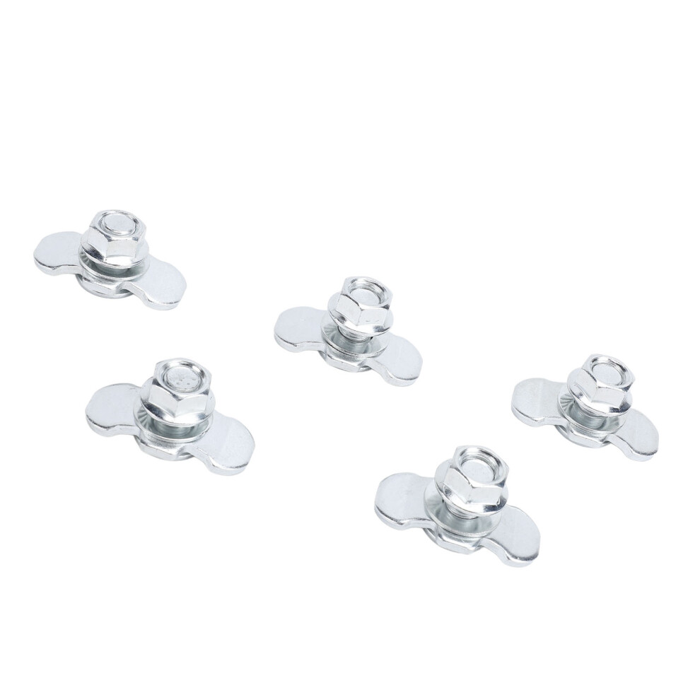 5Pcs L Track Double Lug Threaded Stud Nut Fitting M10x20mm For Truck Bed Trailer Cargo Control Pickup Rv Atv Silver 9361322806475