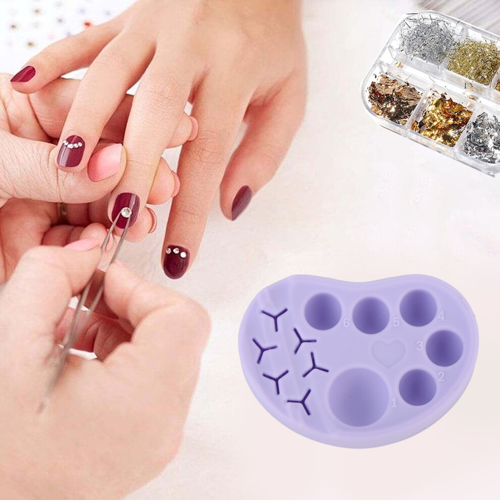 Purple Silicone Eyelash Lift Palette Tweezers Slots Makeup Diy Tint Mixing Tool Multifunctional Lash Lift Brow Lamination Palette For Perming Lash