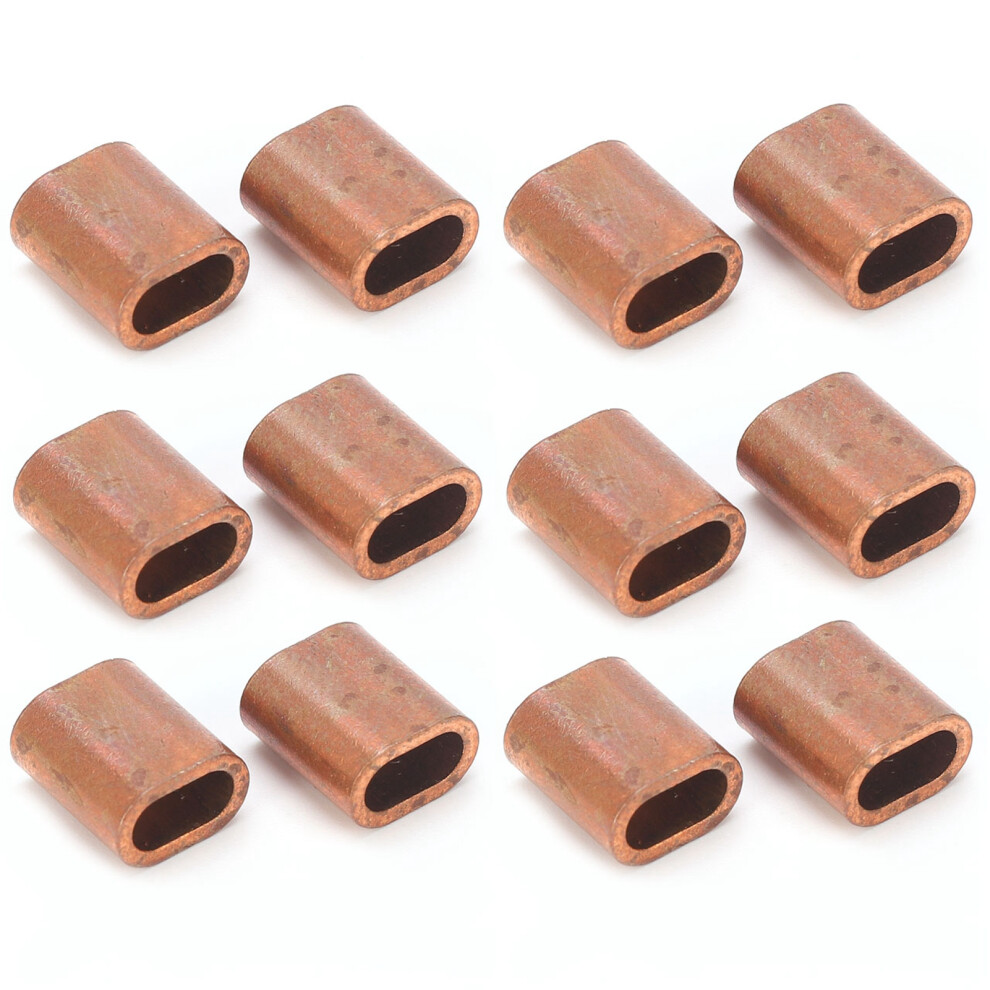 20Pcs Wire Rope Sleeve M3 Copper Oval Crimping Loop Rope Clamp Fastening Assortment Kit 9421322806735