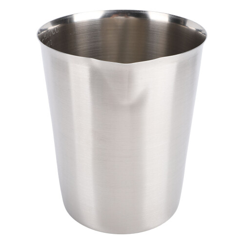Gobelet gradué SUS304 de 1500 ml, bec verseur, argenté