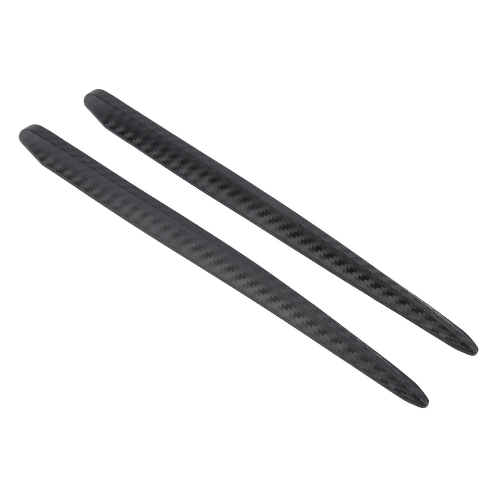 2Pcs Front Bumper Antiscratch Strip Protector Corner Guard Rubber Carbon Fiber Color Universal For Car 3531322808755