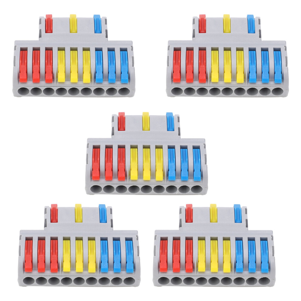 5Pcs Wire Splitter Conector Lever Nut Type 9 Into 3 Quick Connection Terminal Block Splâ93 7901322808639