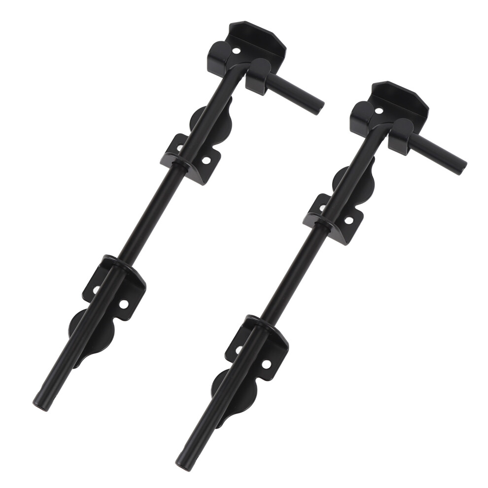 2 Set Gate Ground Latch 12 Inch Carbon Steel Heavy Duty Double Gate Cane Bolt For Home 8471322809589