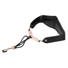 Lanière de cou pour saxophone en cuir PU, réglable, noire.