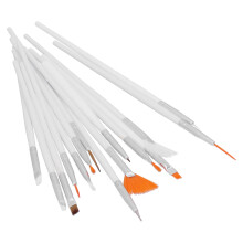 Set di 15 pennelli per nail art con setole in nylon bianche