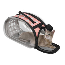 Borsa da trasporto pieghevole per animali domestici da esterno rosa taglia S