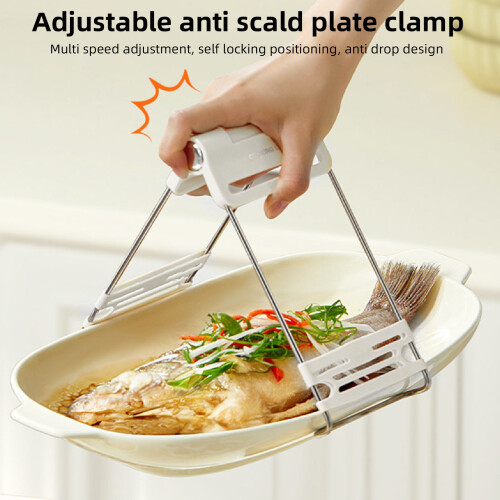 Clip pour plat chaud, ivoire blanc, réglable 2