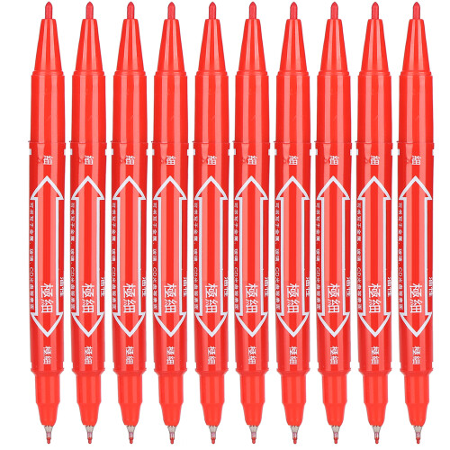Set de marqueurs QuickDry à double pointe rouge 13,9 cm 10 pièces