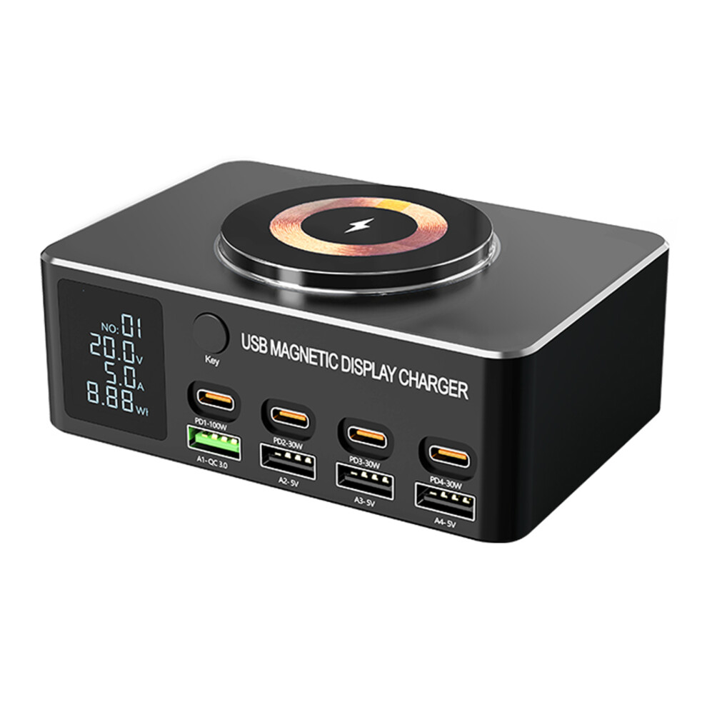 Charging Station for Multiple Devices 140W 8-Ports PD/QC3.0/USB-C Wireless Chargers Desk Fast Charging Device for Mobile Phones/Laptops/Tab