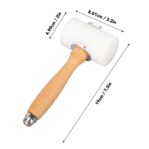 Marteau à gravure pour cuir en forme de T avec manche en bois 1