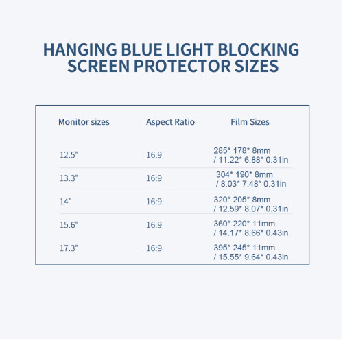 Protezione dello schermo BlueLight per laptop da 14'' 320x205x8mm 1