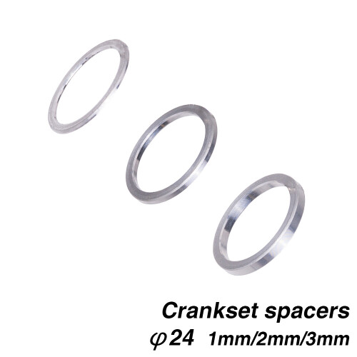 Entretoise d'axe pour boîtier de pédalier 24mm x 1/2/3mm argentée 2