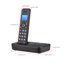 Expandable Cordless Phone System with Telephone Answering Machine 3 Lines LCD Display Caller ID Support Up to 5 Handsets Connection 50 Phon