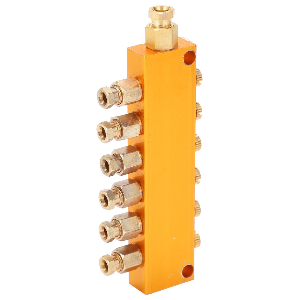 Oil Distributor Adjustable Brass Lube Piston Separator Divider Valve Lubrication System1 In 6 Out 3541322820855