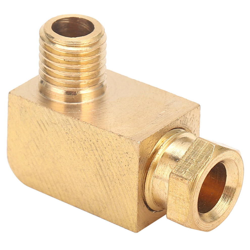 Brass 90 Degree Elbow Compression Tube Pipe Fitting Connector Adapter For Oil Lubrication Systempl608 6Mm / 0.24In M8 X 1 5081322821417