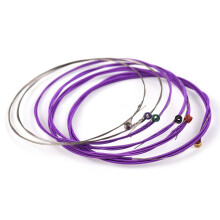 1 jeu de 6 cordes de guitare, 98 cm/38,6 po, rose/violet