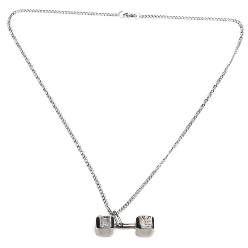 Pendentif-haltère - Couleur acier, 1,4 x 0,5 po 1