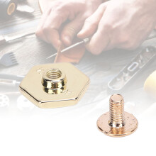 Set da 50 rivetti esagonali in lega di zinco, dorati, 12 mm, slot posteriore
