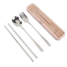 Set di posate portatile in acciaio inossidabile 304 con scatola (21 cm)