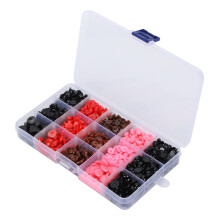 1070 pièces multicolores Yeux/Nez Triangles/Ronds 6x8 mm Boîte