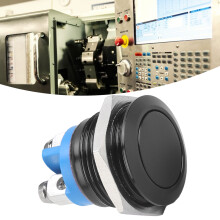 Interruttore a pulsante in acciaio inossidabile da 16 mm 220 V nero