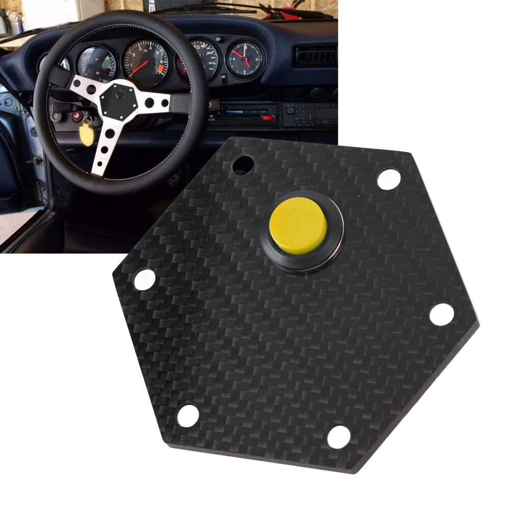 6 Hole Steering Wheel Horn Cover Carbon Fiber Stylish Look Steering Wheel Center Cap For 6 Bolts Steering Wheels 9341322832209