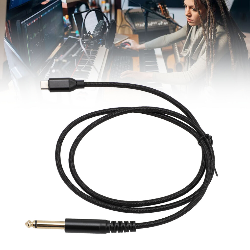 Usb C To Ts Cable Plug And Play Usb C To 6.35Mm 1/4 Inch Ts Sound Cable For Electric Guitar Bass Mixer Speaker To Pc Smart Phone 2M / 6.6Ft 7641322833698