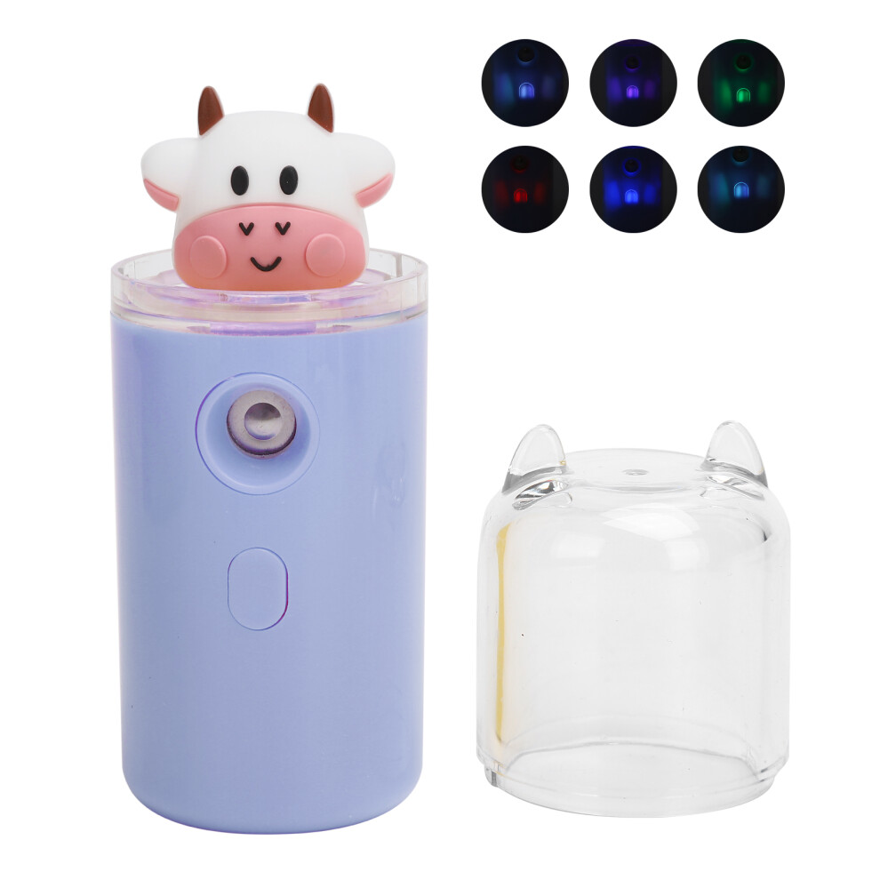 Light Portable Nano Facial Mister Moisturizing Handy Cool Mist Sprayer With Color Functionpurple