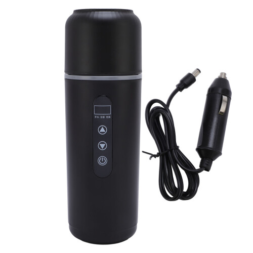 12V/24V 500ml bollitore portatile per auto 76x230mm nero 2