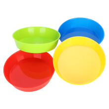 4 pièces de palettes rondes en plastique multicolores de 11,2 à 13,2 cm