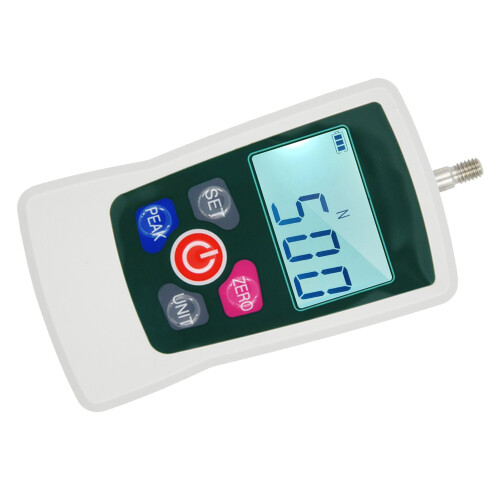 Digital Force Gauge Push Pull Meter 500N Portable Handheld with Unit Switching Backlit Screen Auto Shutdown Gray Green