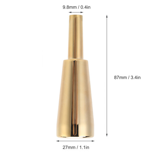 Embouchure de trompette dorée cône L87mm D1 27mm 2