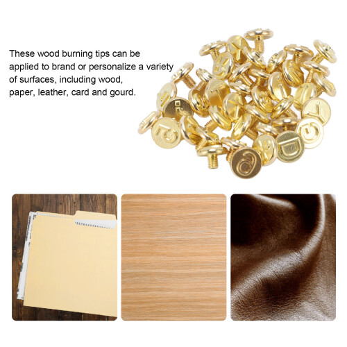 Ensemble de 43 embouts en laiton pour pyrogravure sur bois – lettres – embossage 2