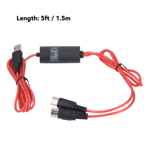 Câble USB vers MIDI, 5 pieds / 1,5 m, interface à 5 broches 1